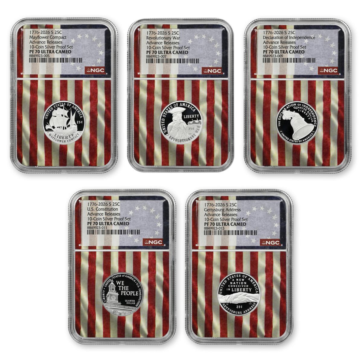 2021年 中国・千手観音　 NGC PF70 ULTRA CAMEO 2026 PF70 NGC Ultra Cameo Advance Release Silver Proof Set w/Flag