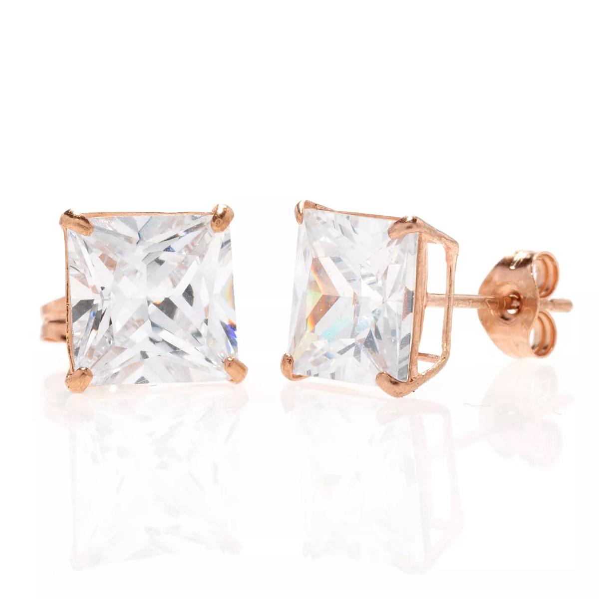 rose gold cubic zirconia earrings