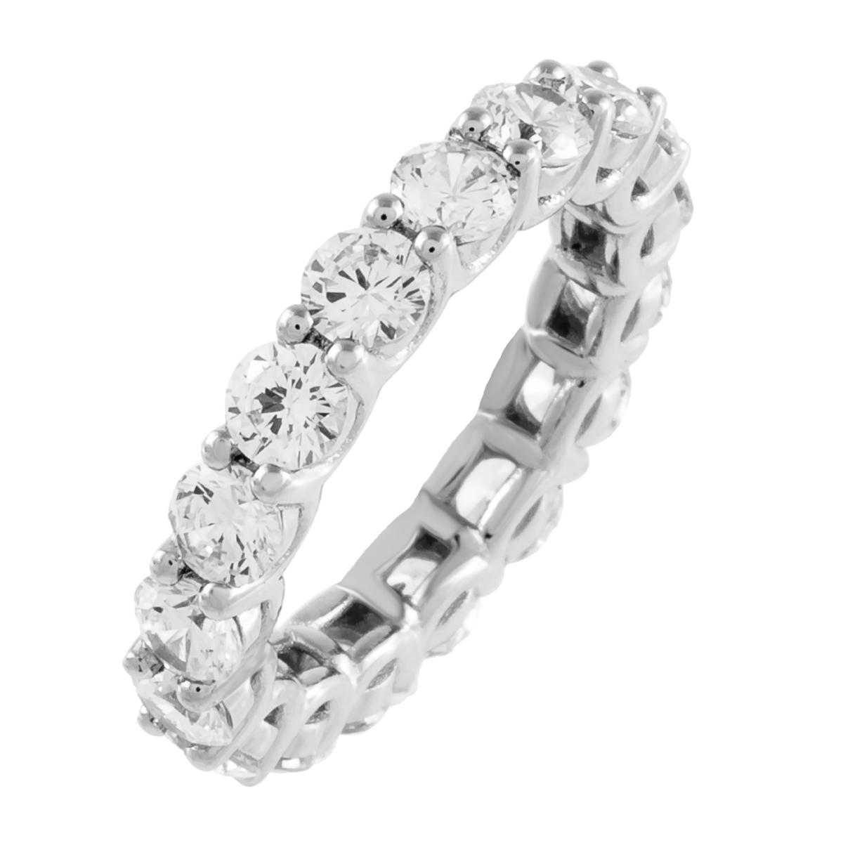 Absolute™ Sterling Silver Prong-Set Round Cut Eternity Ring - 9914928 | HSN