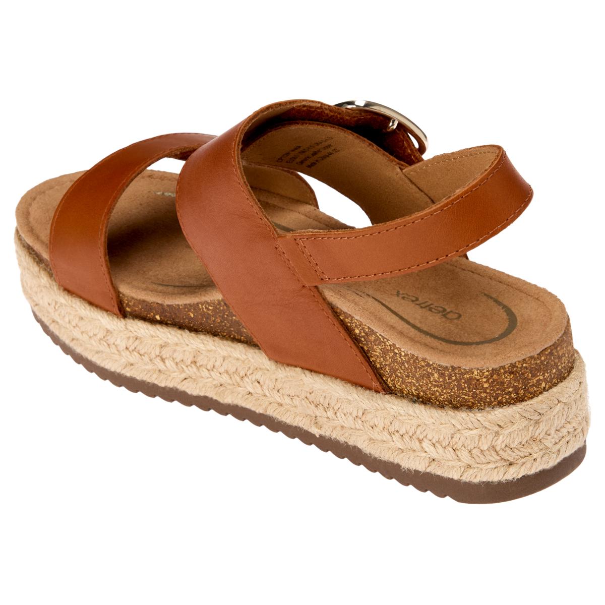 Aetrex® Vania Leather Arch Support Flatform Sandal