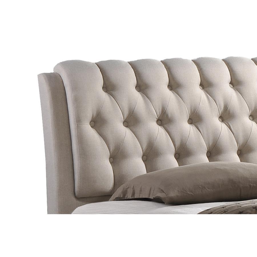 Ainge Button Tufted Fabric Upholstered Storage King Size Bed