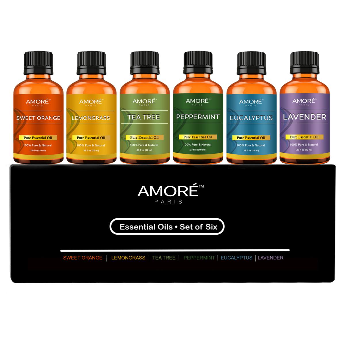 Amore Paris Top 6 Blends 100% Essential Oil Gift Set (6-Piece)