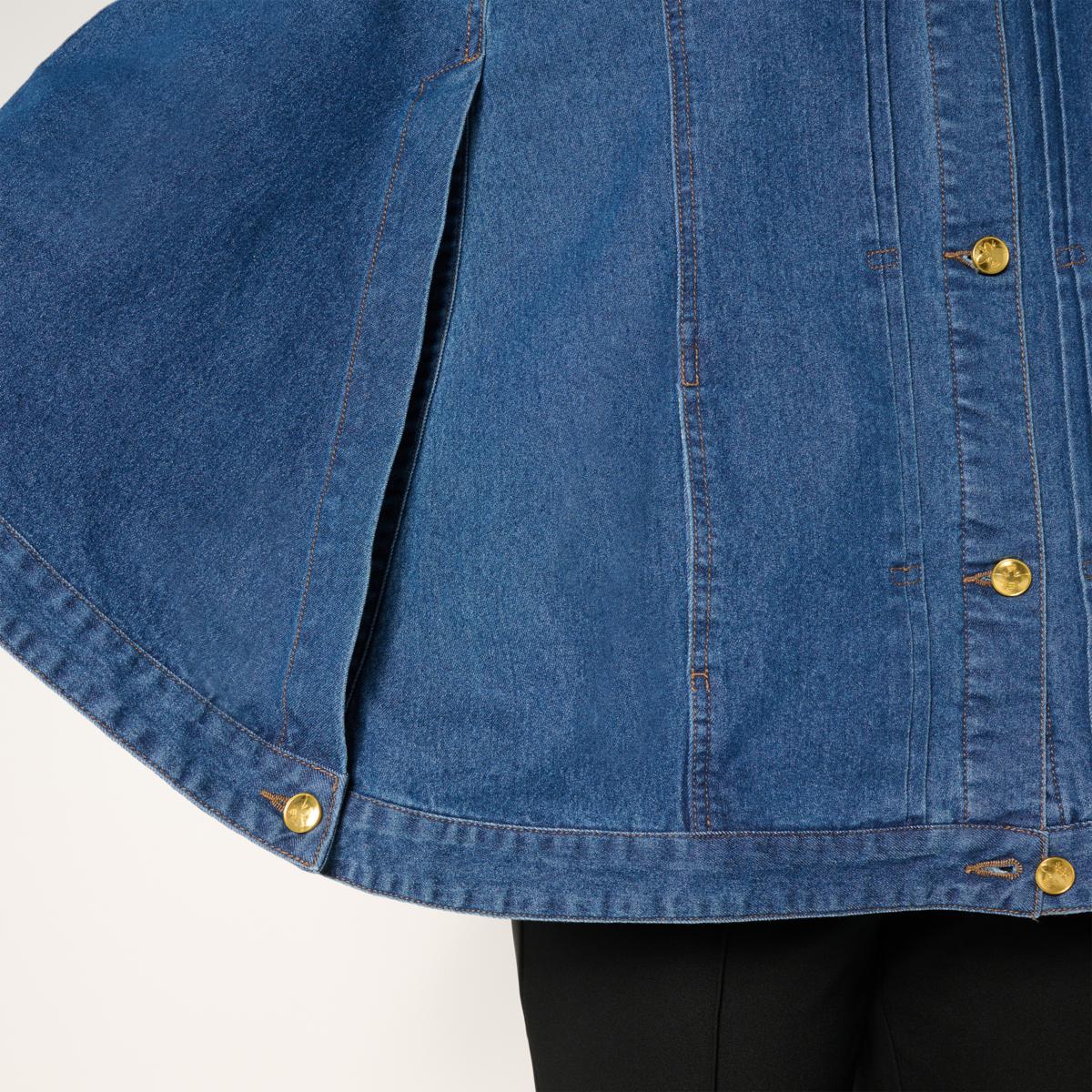 Antthony Button-Down Denim Poncho 23648807 HSN