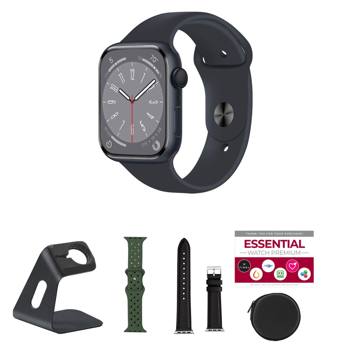 Apple Watch Series 8 GPS 41mm Bundle with Stand & Extra Bands | HSN