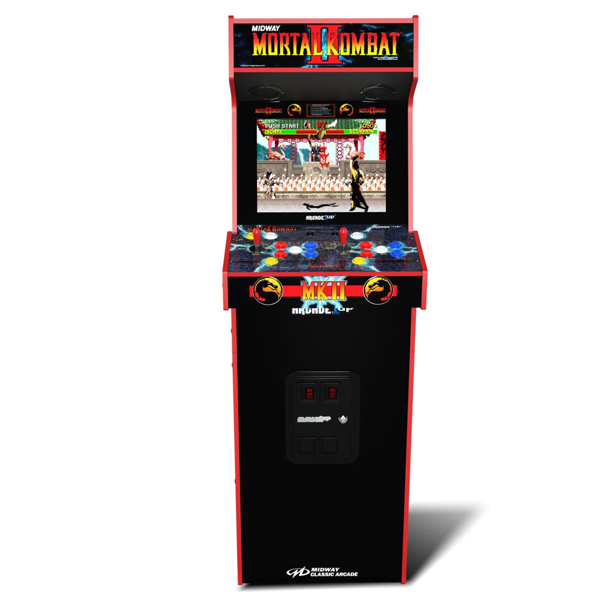 Arcade1Up Mortal Kombat II Deluxe Arcade Game, built for your home, with  5-foot-tall full-size stand-up cabinet, 14 classic games, and 17-inch screen