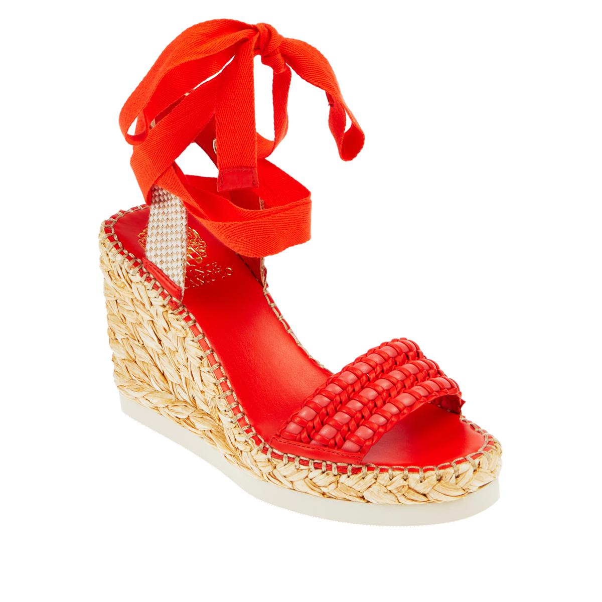 As Is Vince Camuto Brisshel Leather Espadrille Wedge Sandal - 20775854