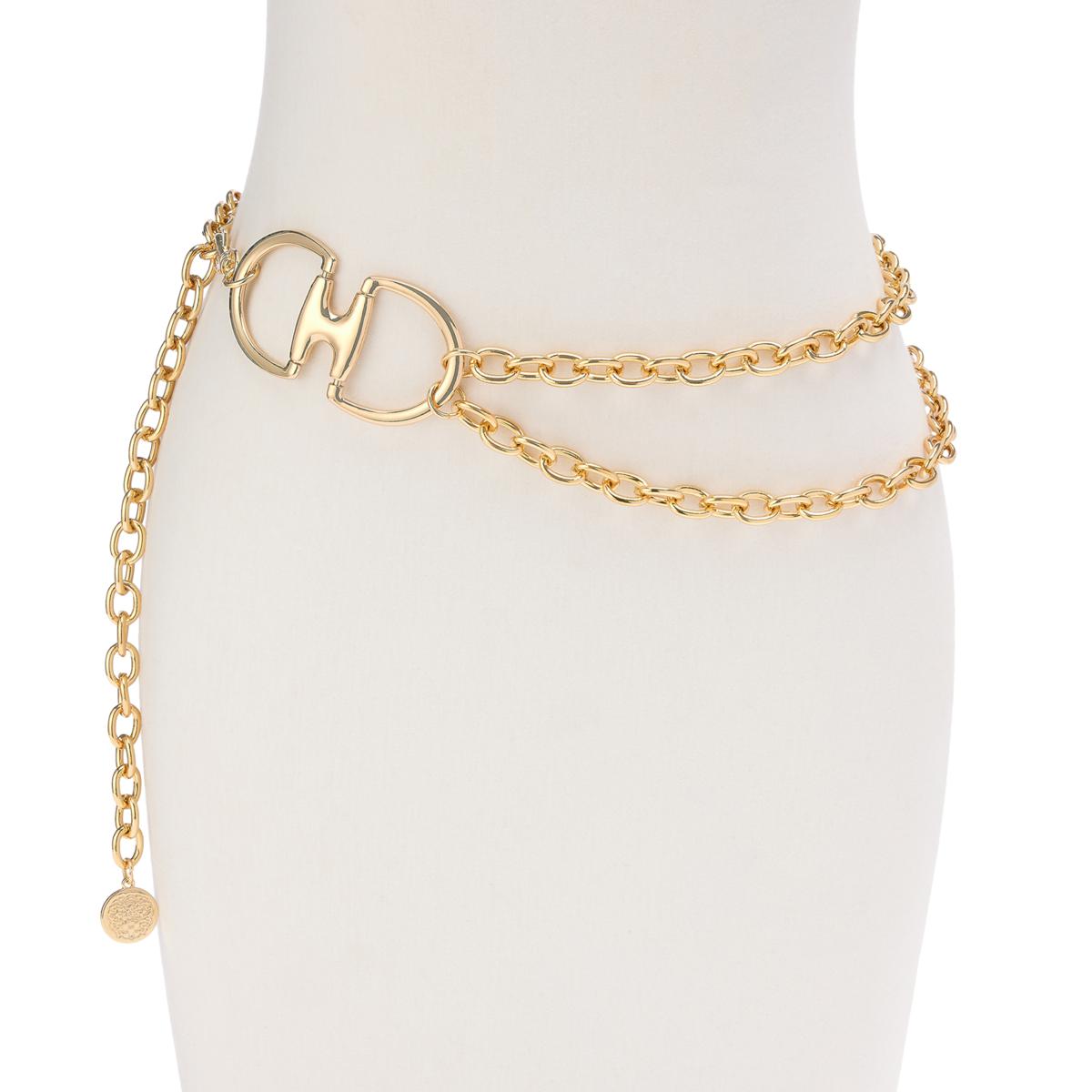 Vince Camuto metal chain designer fashion belt Vince Camuto Edge Stitched Men main image 4