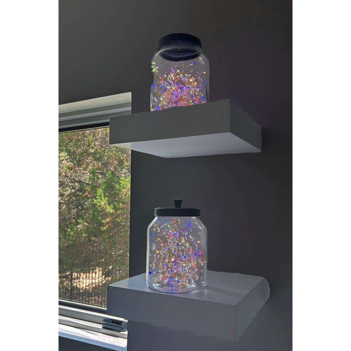 august & leo Jeweled Glitter Hurricanes with LED Candles 2-piece