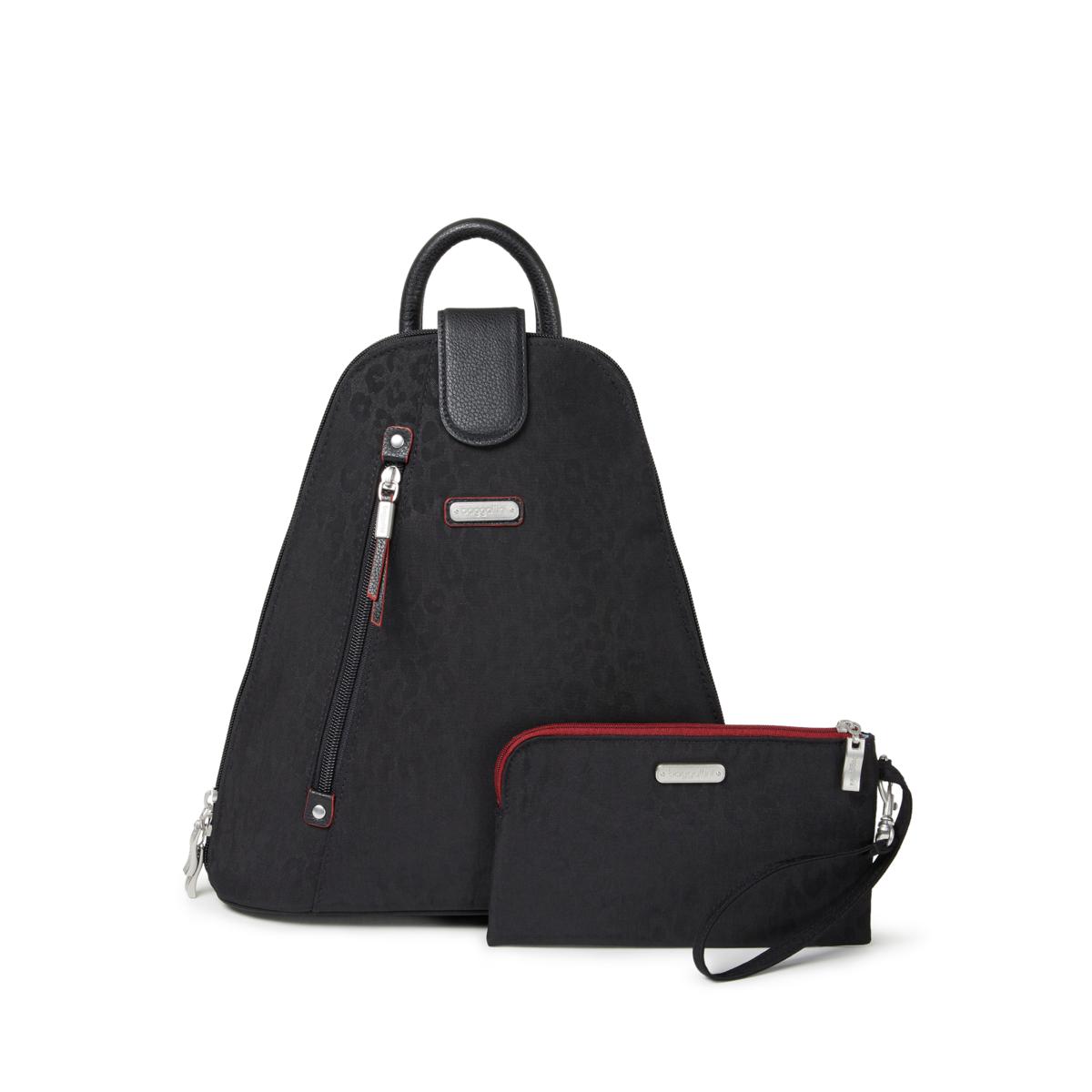 Baggalini Black & Pink Backpack Purse Bag Baggallini All Day Backpack with RFID Phone Wristlet  main image 2