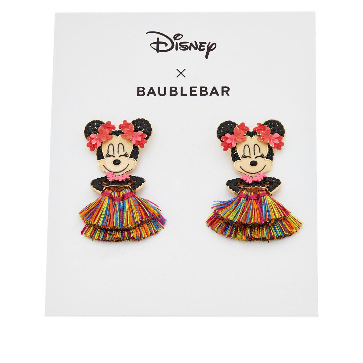 Disney X BAUBLEBAR Minnie Mouse Rhinestone Statement Studs Gold Mirror  Earrings