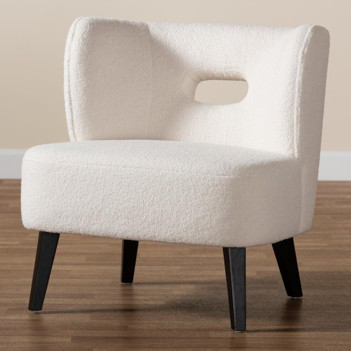 Baxton Studio Naara Modern Upholstered and Finished Wood Accent