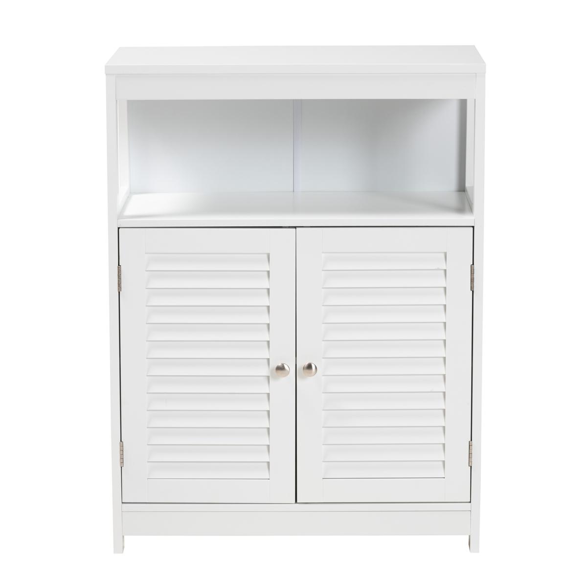 Wood Freestanding Bathroom Storage Cabinet with Double Shutter