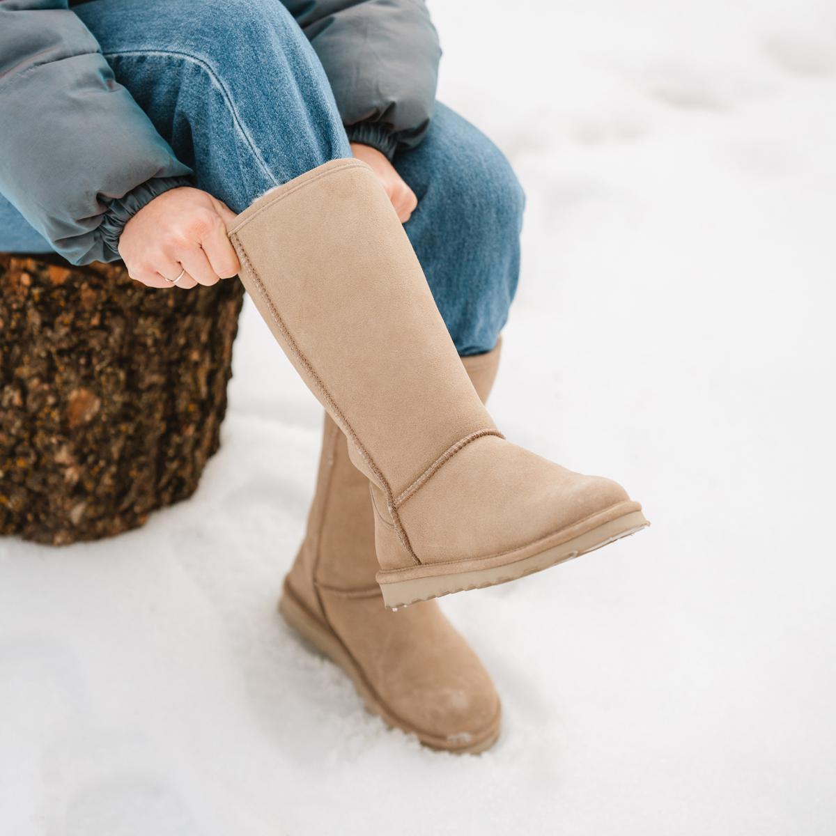 BEARPAW Elle Tall Suede Boot with Rain Stain Repellent