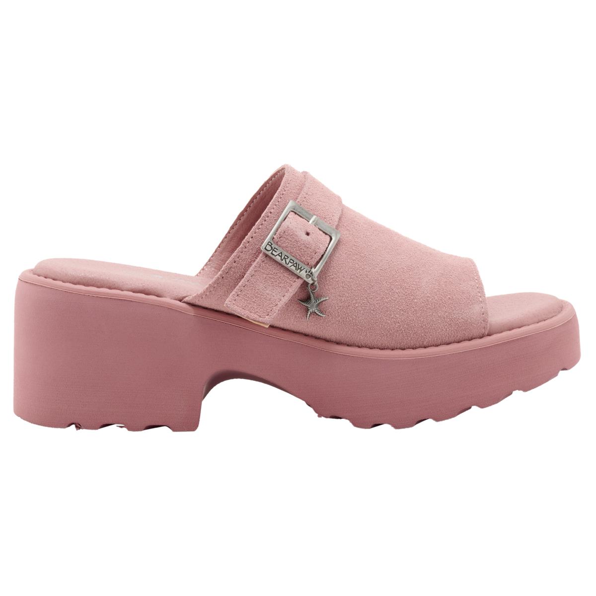 BEARPAW Frances Suede Open-Toe Clog | HSN