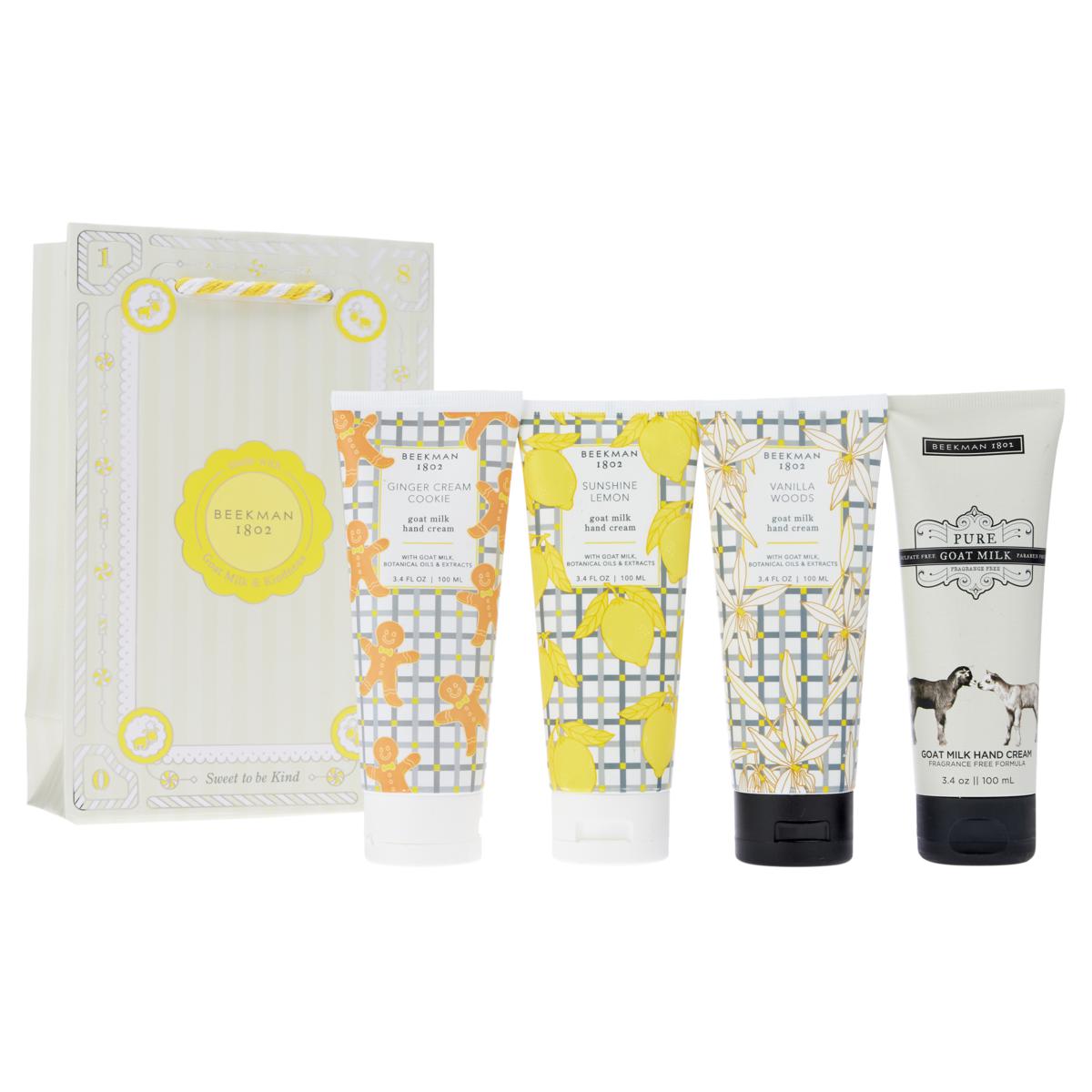 Beekman 1802 Goat Milk Hand Cream 4Piece Assorted Set with Gift Bag