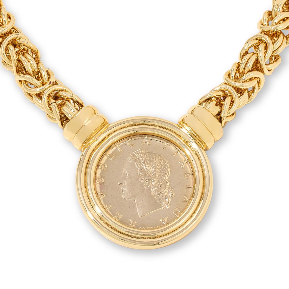 Bellezza 20 Lira Coin Bronze Byzantine Chain Drop Necklace | HSN