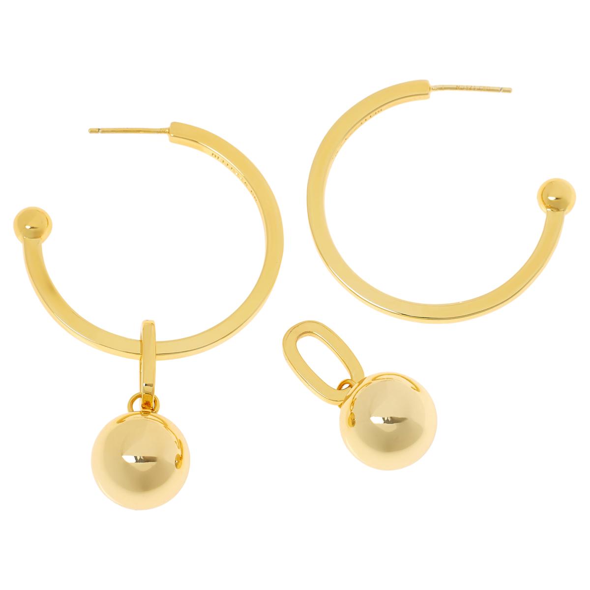 Bellezza Bronze Convertible Bead Drop Hoop Earrings - 21064711 | HSN