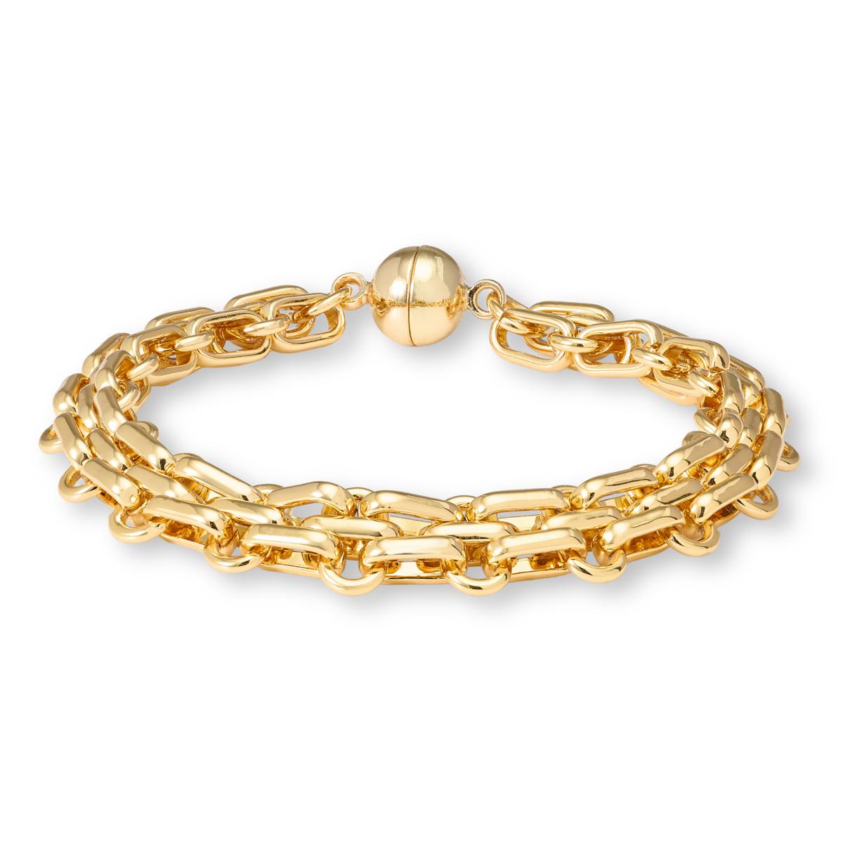 Bellezza Bronze Double Paperclip Chain Bracelet with Magnetic