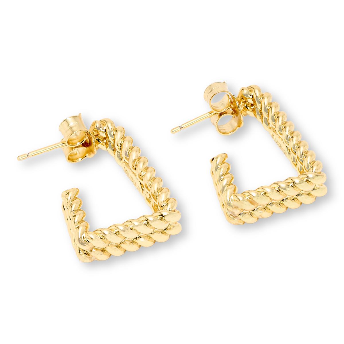 ベルーさ Bellezza Bronze Double-Row Rope-Textured Hoop Earrings | HSN