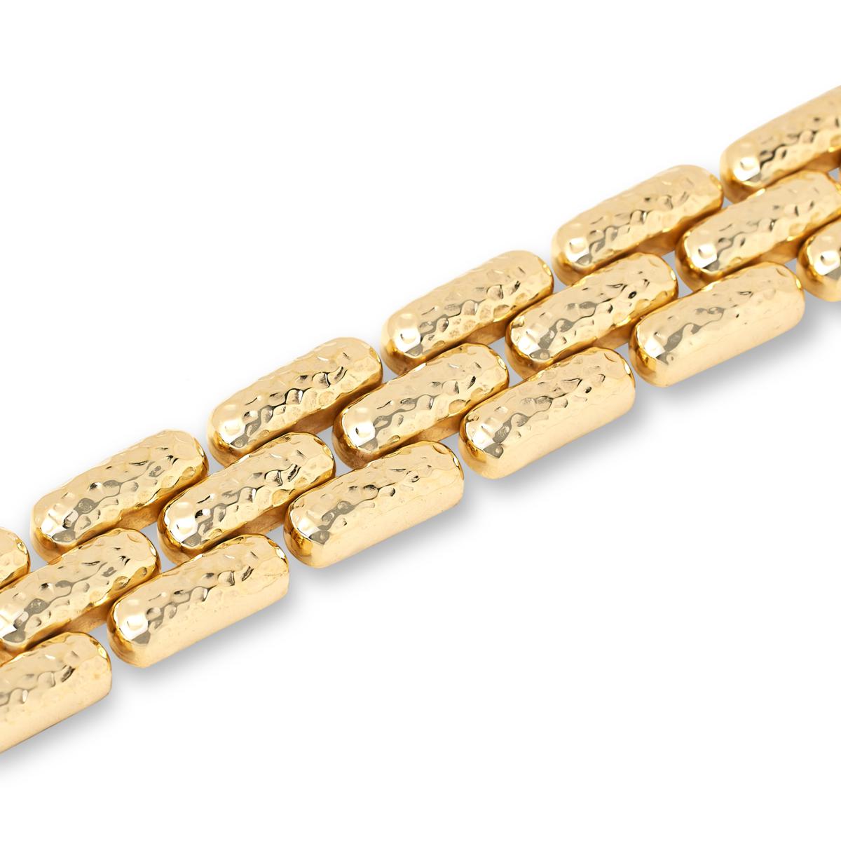 Bellezza Bronze Hammered Stampato Panther-Link Chain