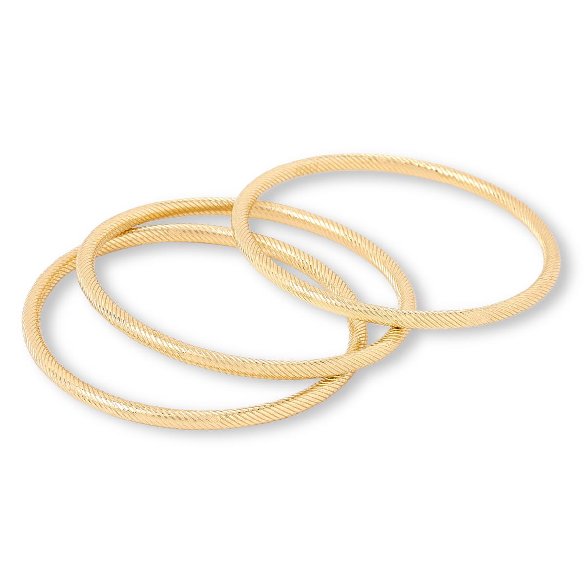 Bellezza Bronze Striped Bangle Bracelet 3 piece Set