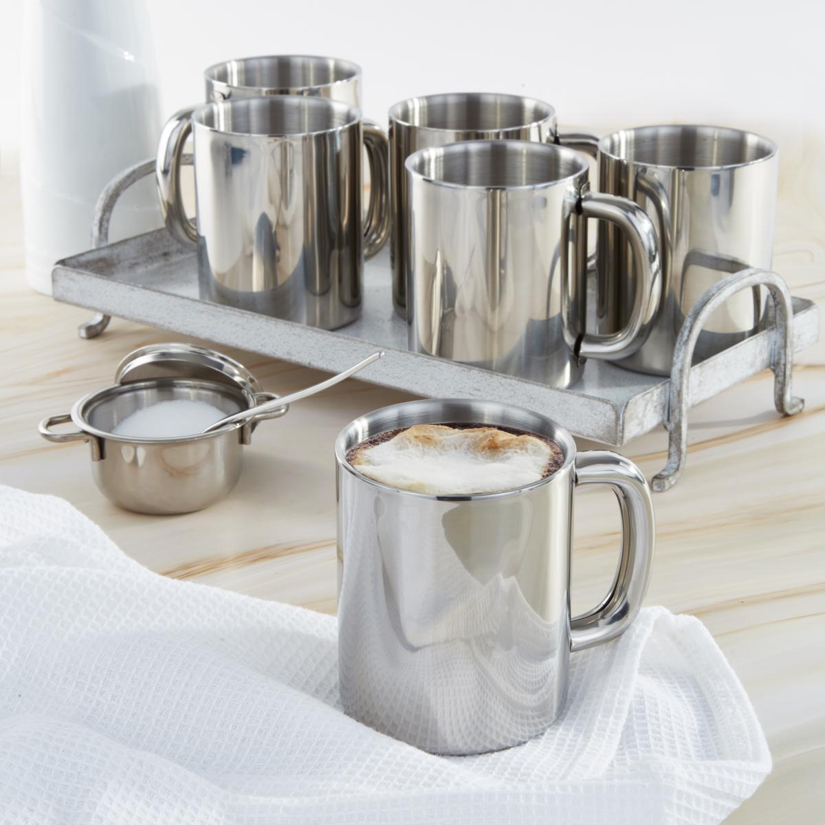 BergHOFF Straight 6pc 18/10 Stainless Steel Mug Set 12 oz. | HSN