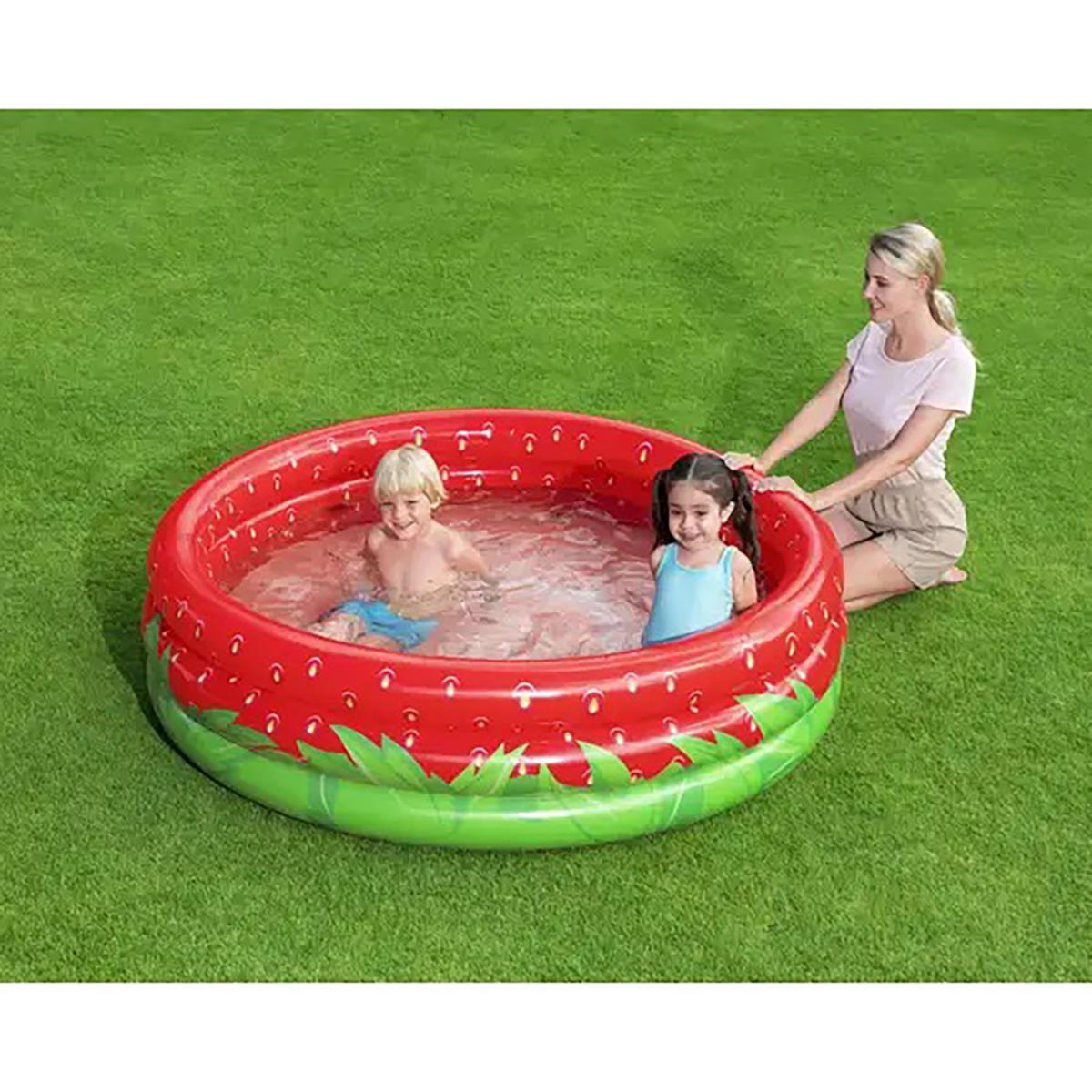 Bestway H2OGO! Sweet Strawberry Inflatable 3-Ring Play Pool