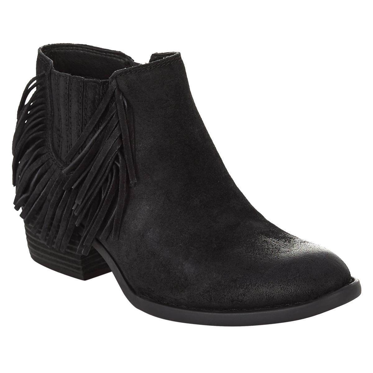 ladies black fringe boots