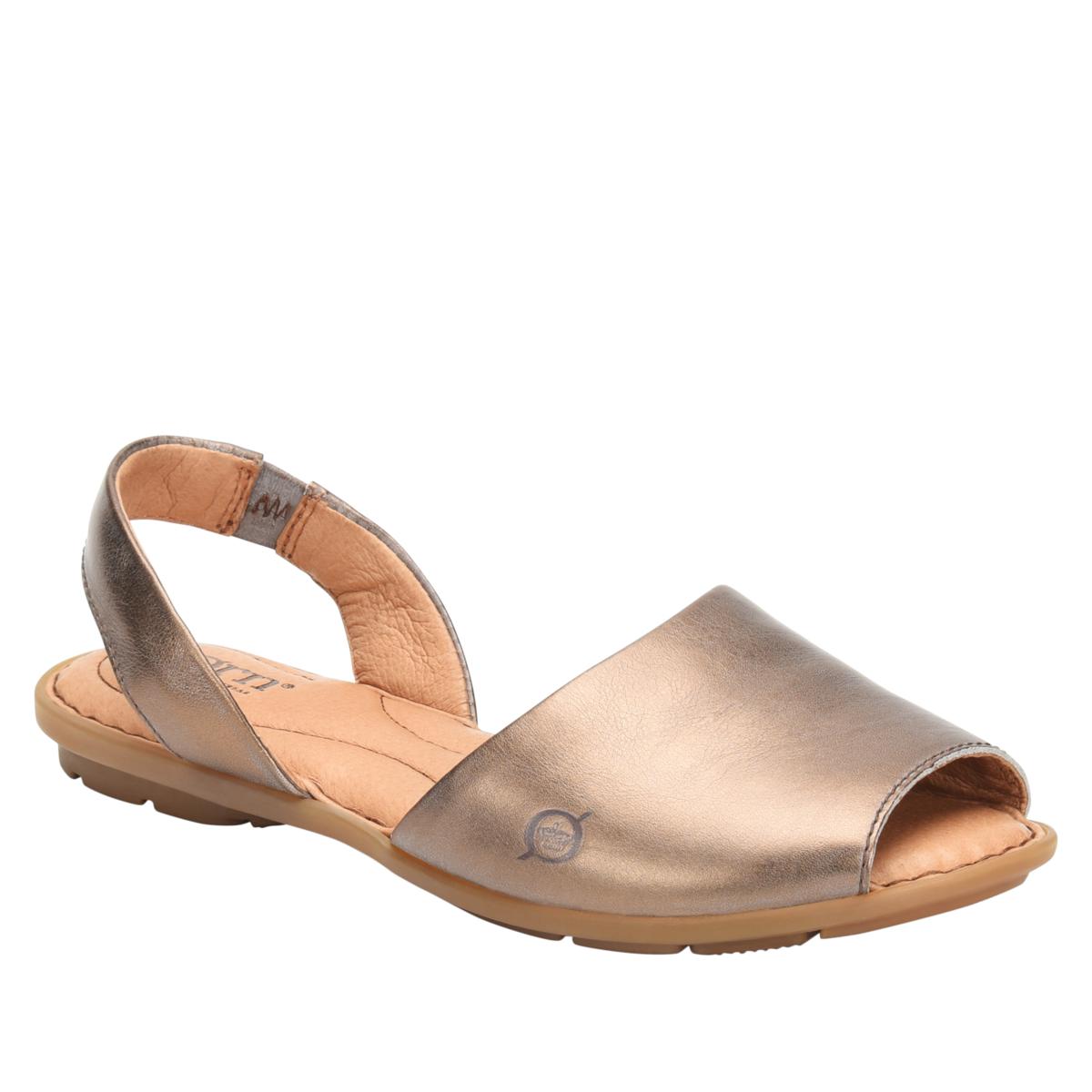 brown leather slingback sandals