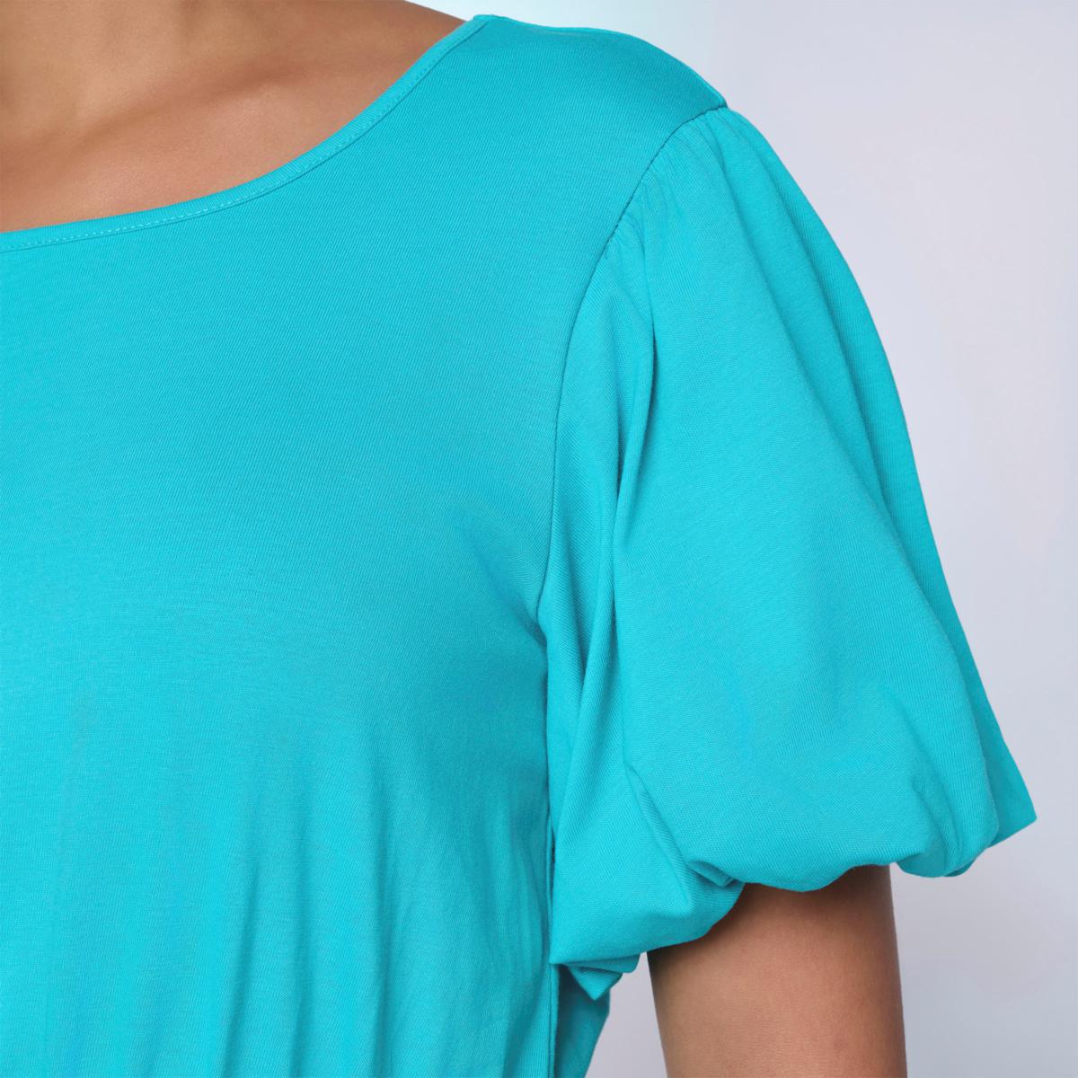 C Wonder Balloon Sleeve Peplum Top | HSN