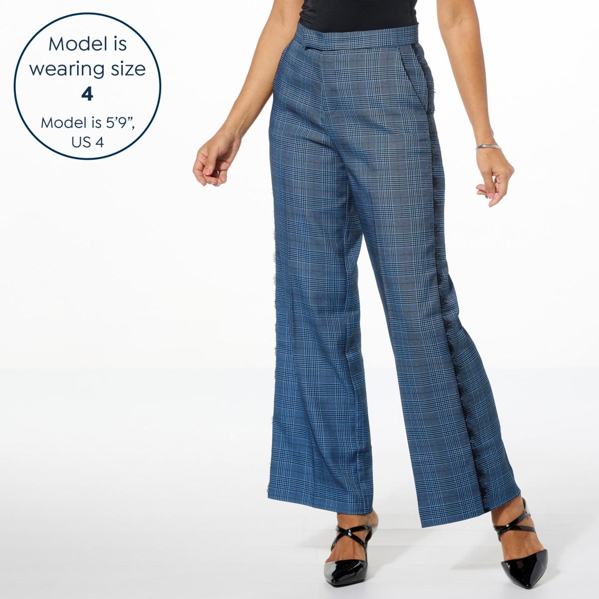 C Wonder by Christian Siriano Glen Plaid 2-Tone Wide Leg