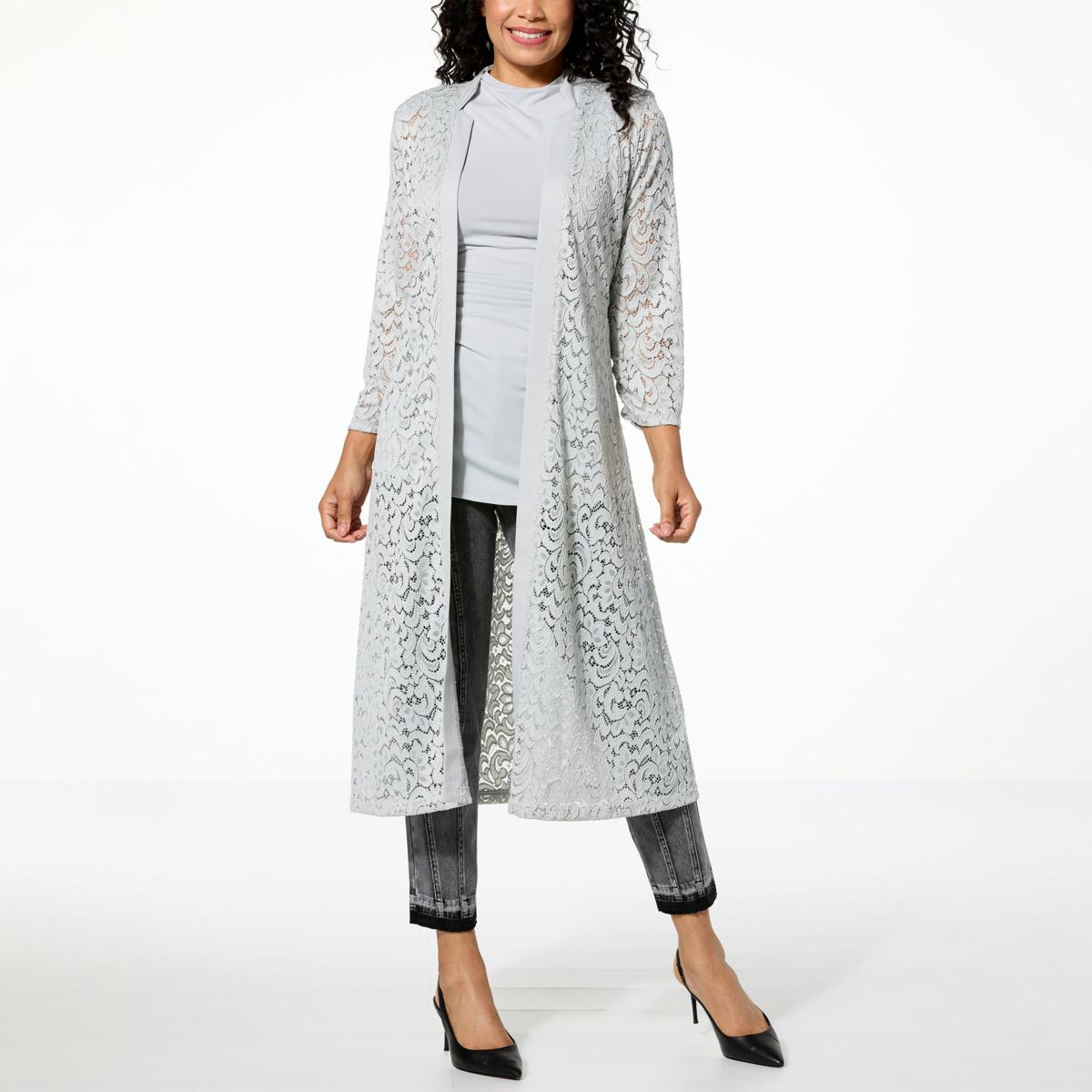 C Wonder by Christian Siriano Lace and Ponte Knit Topper