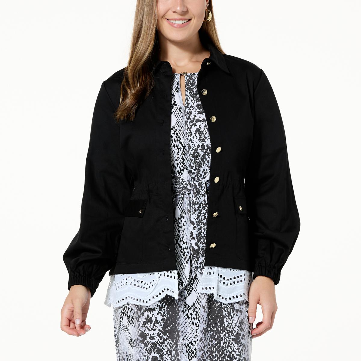 C Wonder by Christian Siriano Mixed Media Utility Jacket - 20811115