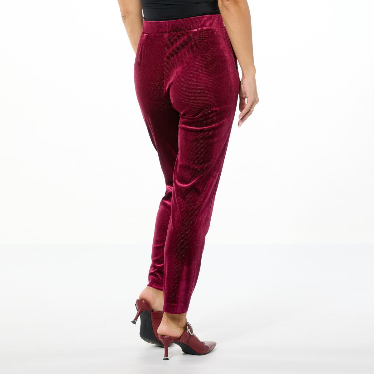 C Wonder by Christian Siriano Velvet Pull-On Cigarette-Leg
