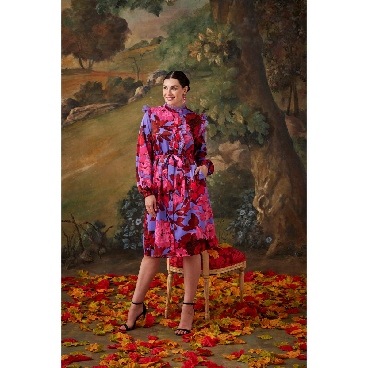 strapless open back dress Deia Floral Midi Dress main image 1