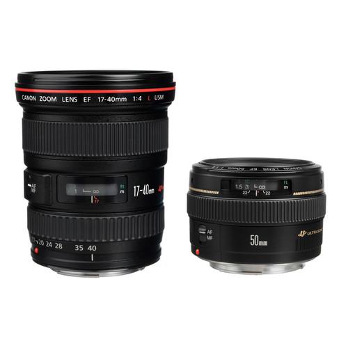 Canon 50mm F1.4 and 17-40mm F4/L Lenses Advanced 2-Lens Kit