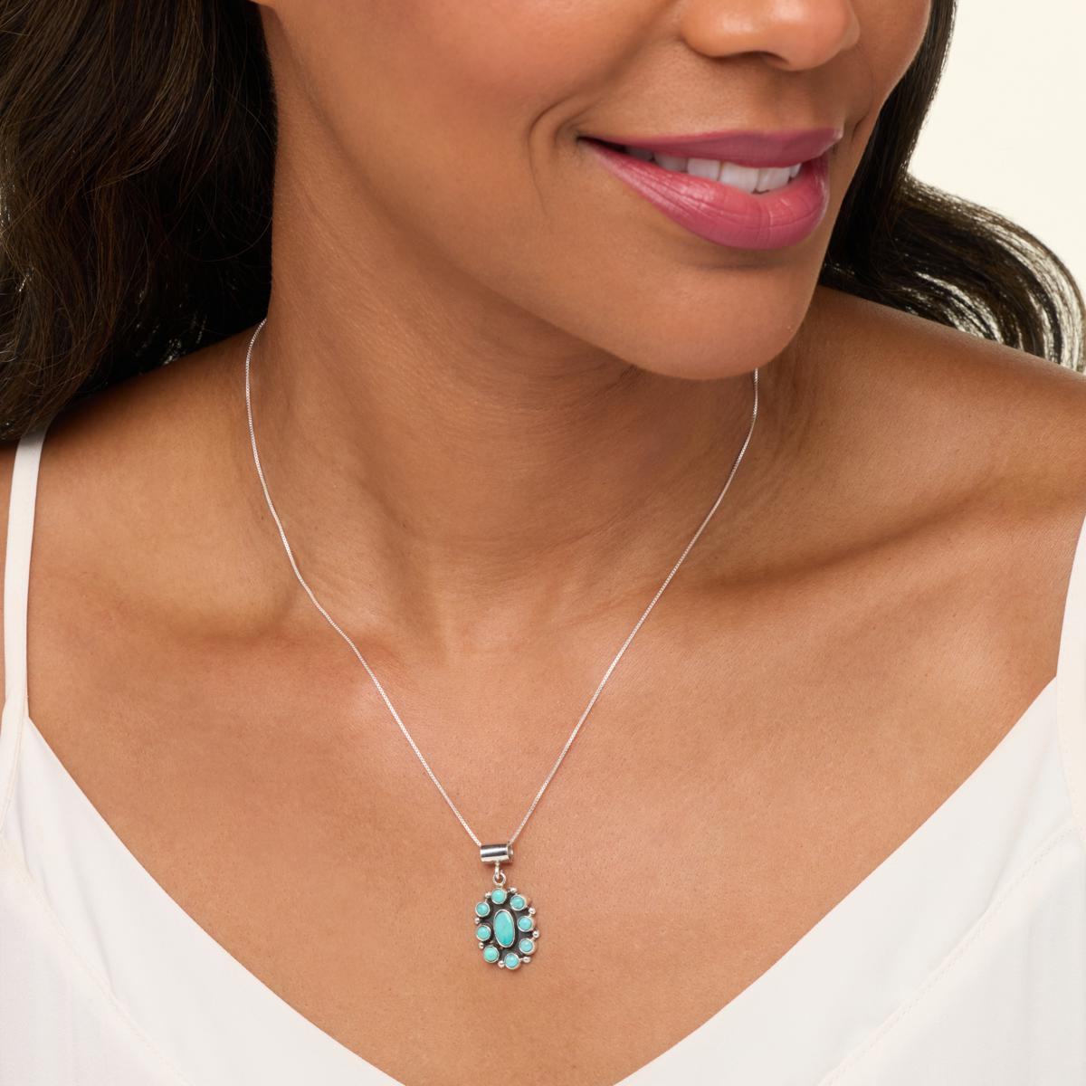 CHAANY カホン CHCC-NT Chaco Canyon Sterling Silver Kingman Turquoise Naja Pendant
