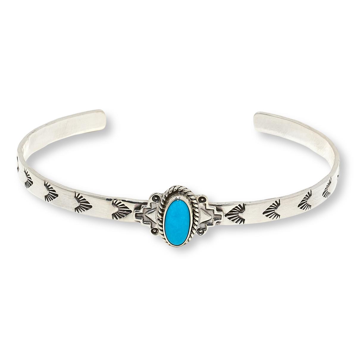 Chaco Canyon Sterling Silver Sleeping Beauty Turquoise Cuff Bracelet
