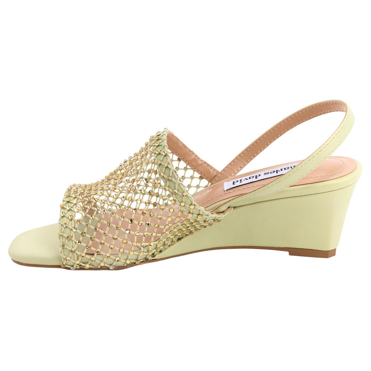 Charles by Charles David Aneah Rhinestone Open Toe Wedge Sandal | HSN