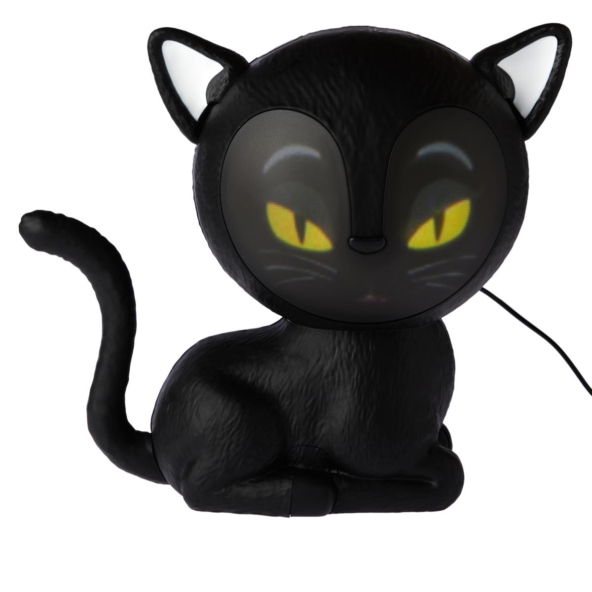 Loftus Light Up & Sound Creepy Horror Cat Animated Prop, Black 