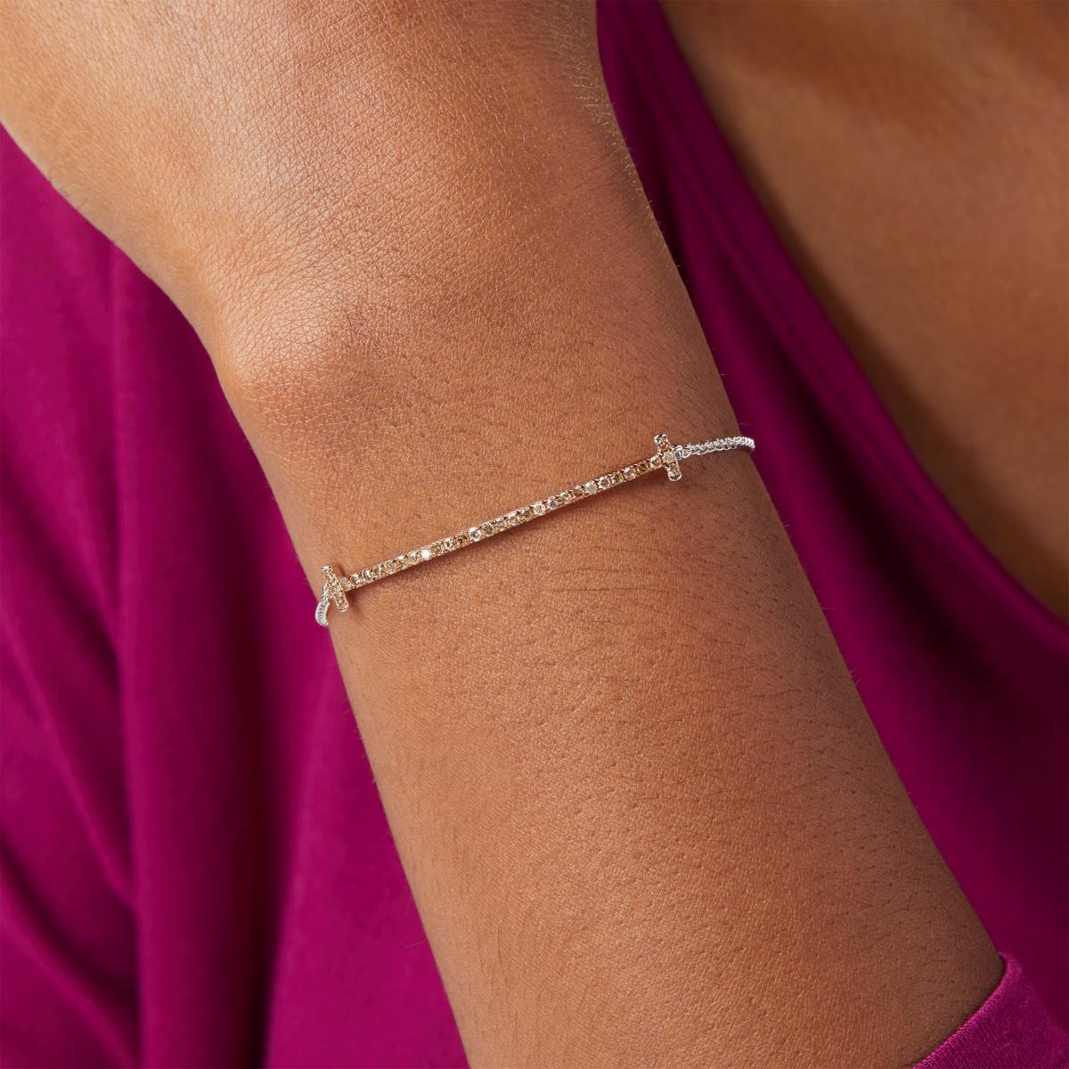 Silver diamond deals adjustable bracelet