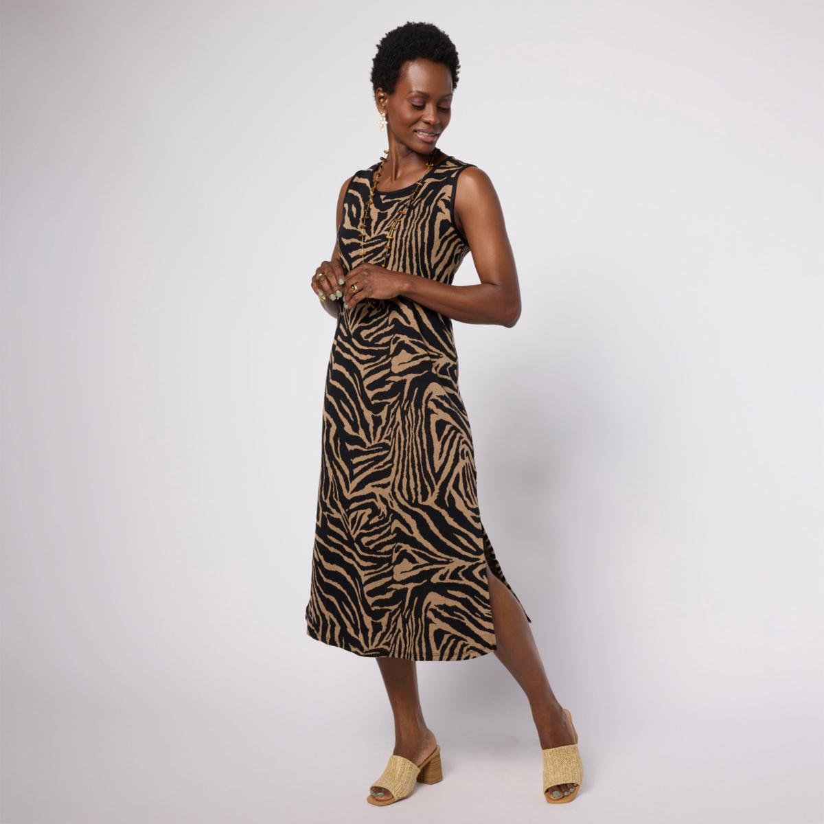 animal print knit dress CL Animal sweater knit dress
