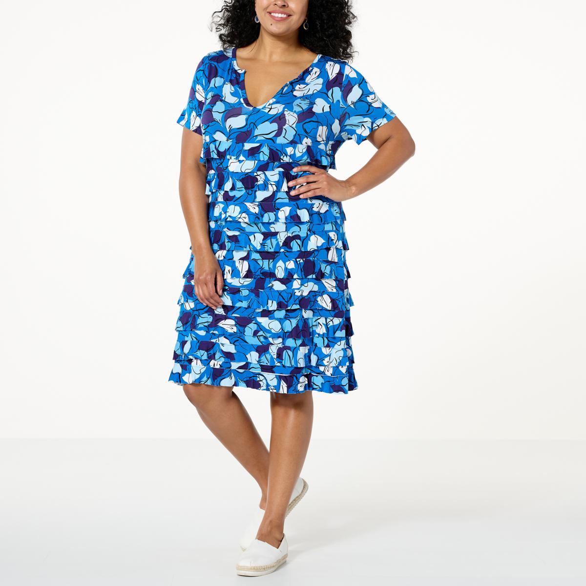 Colleen Lopez Empire Dress with Ruffle Tiers - 20689753 | HSN