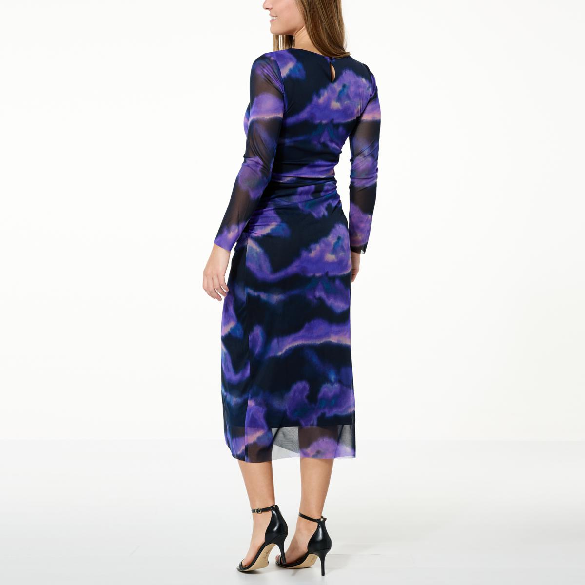 ☆送料・関税込☆TheOpen Product★MESH PRINTED DRESS★ Colleen Lopez Long Sleeve Printed Mesh Dress - 23069790 | HSN