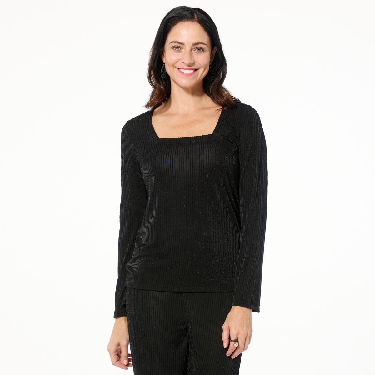 Colleen Lopez Square Neck Top with Bell Sleeves - 23262759 | HSN
