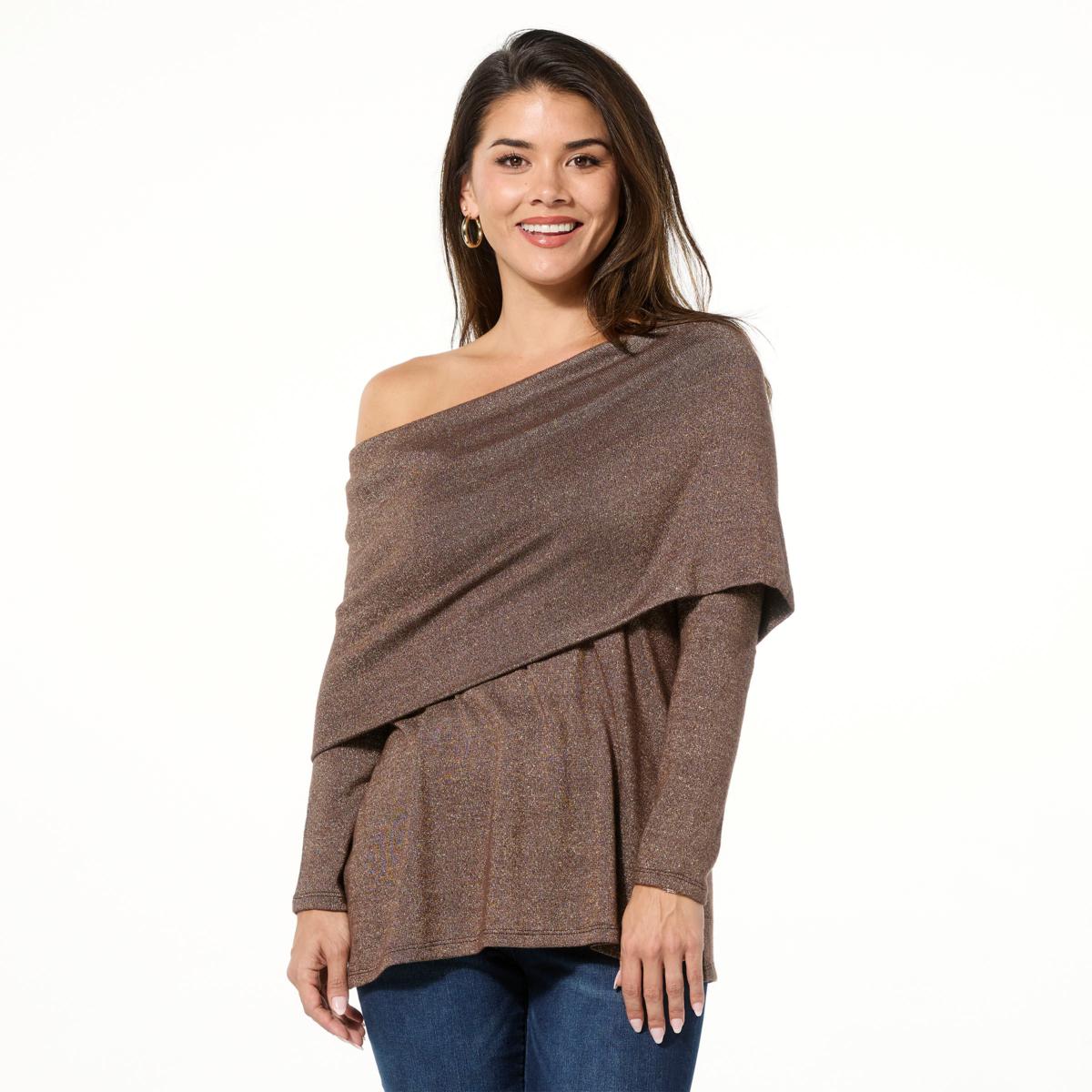 Colleen Lopez Super Soft Convertible Shimmer Sweater