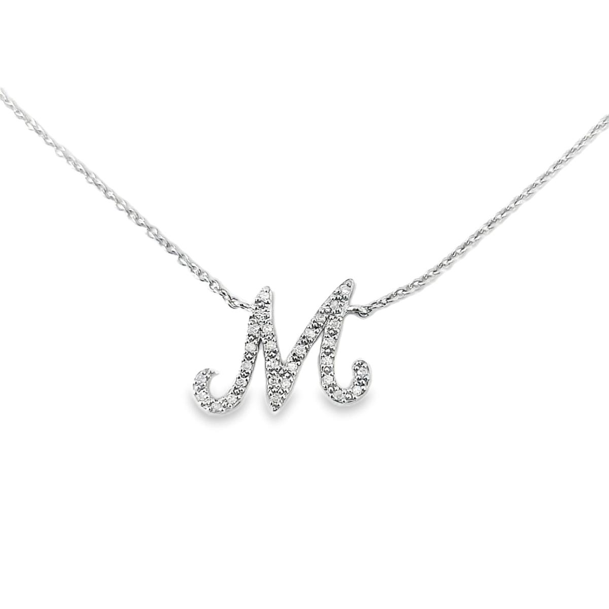 Colleen Lopez White Diamond Initial Drop Chain Necklace | HSN