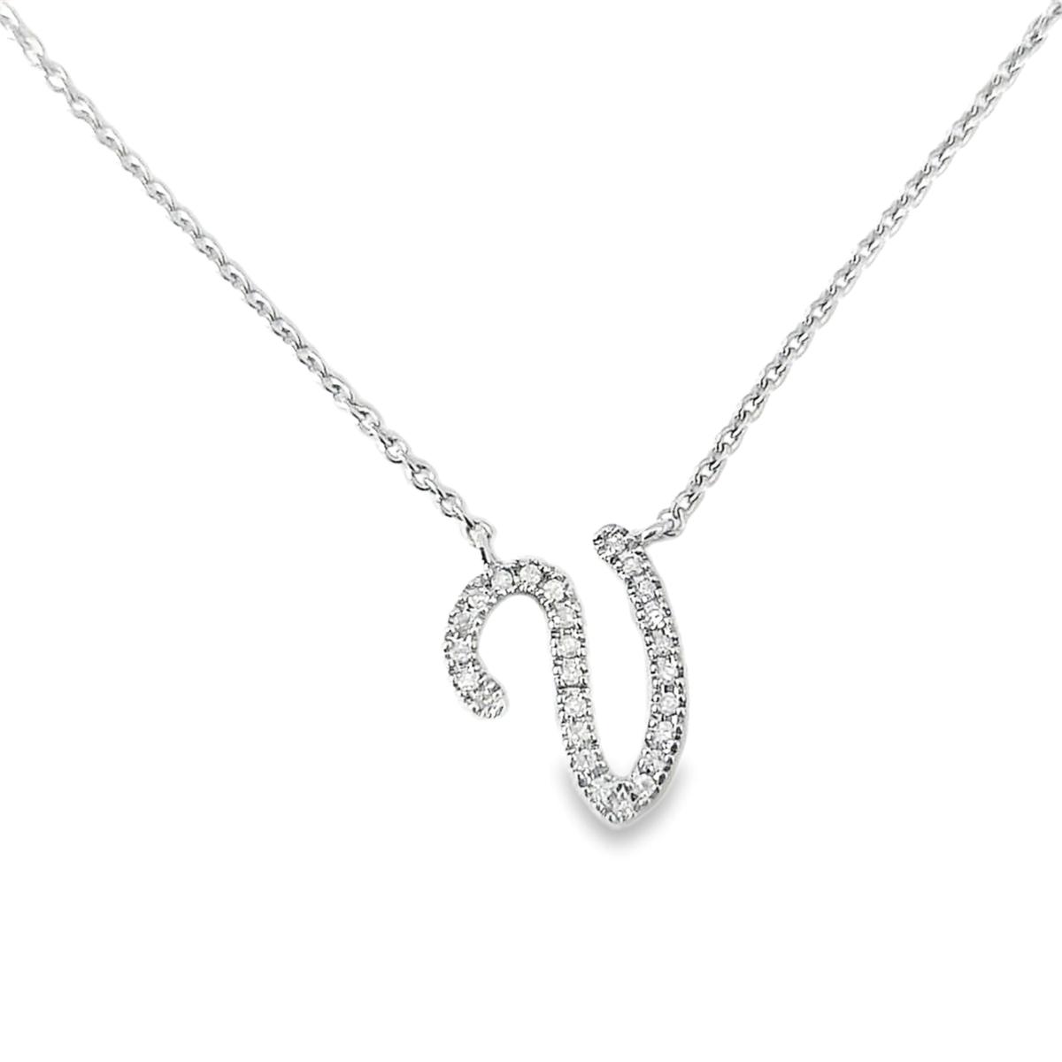 Colleen Lopez White Diamond Initial Drop Chain Necklace | HSN