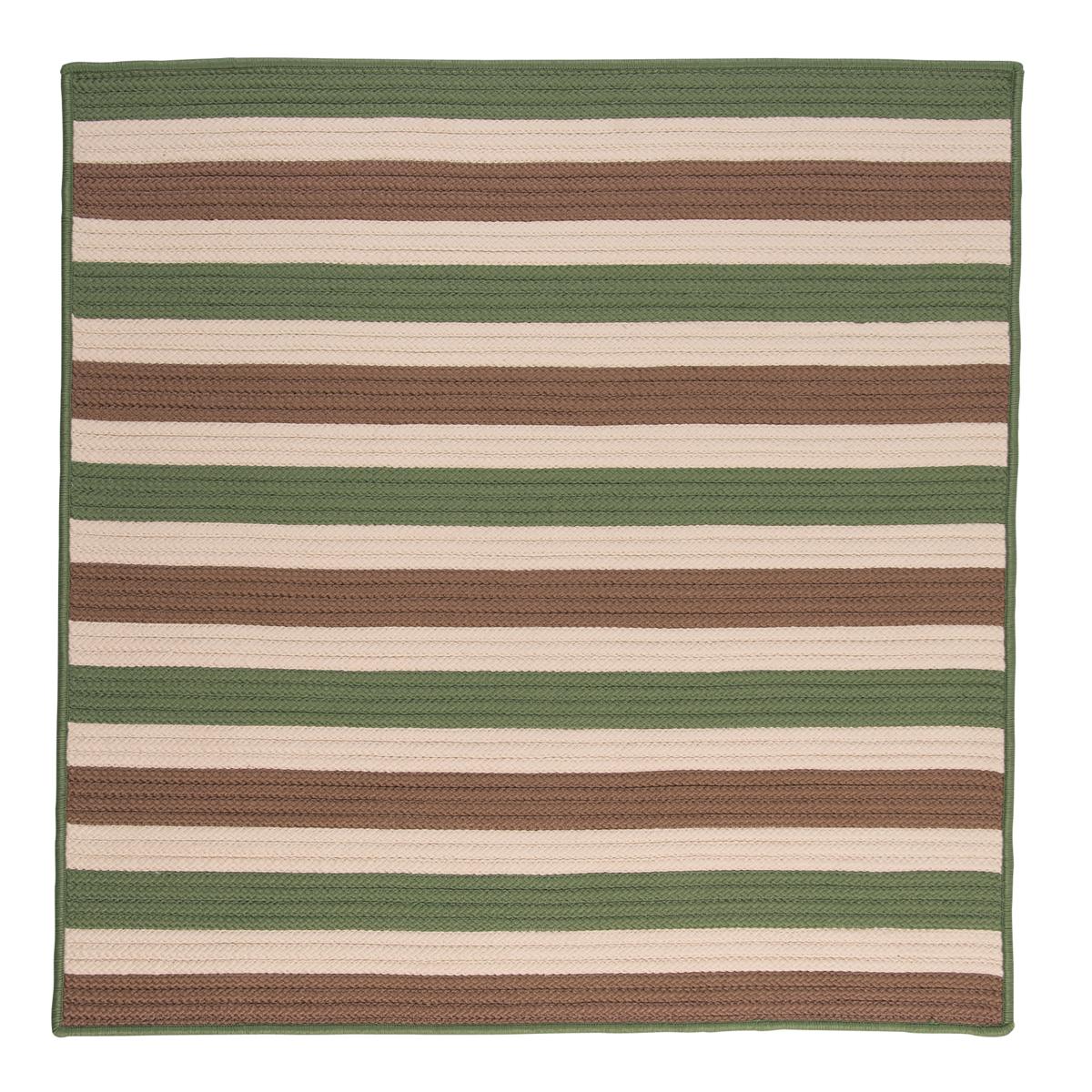 Colonial Mills Stripe It 8' Square Rug - Moss/Stone