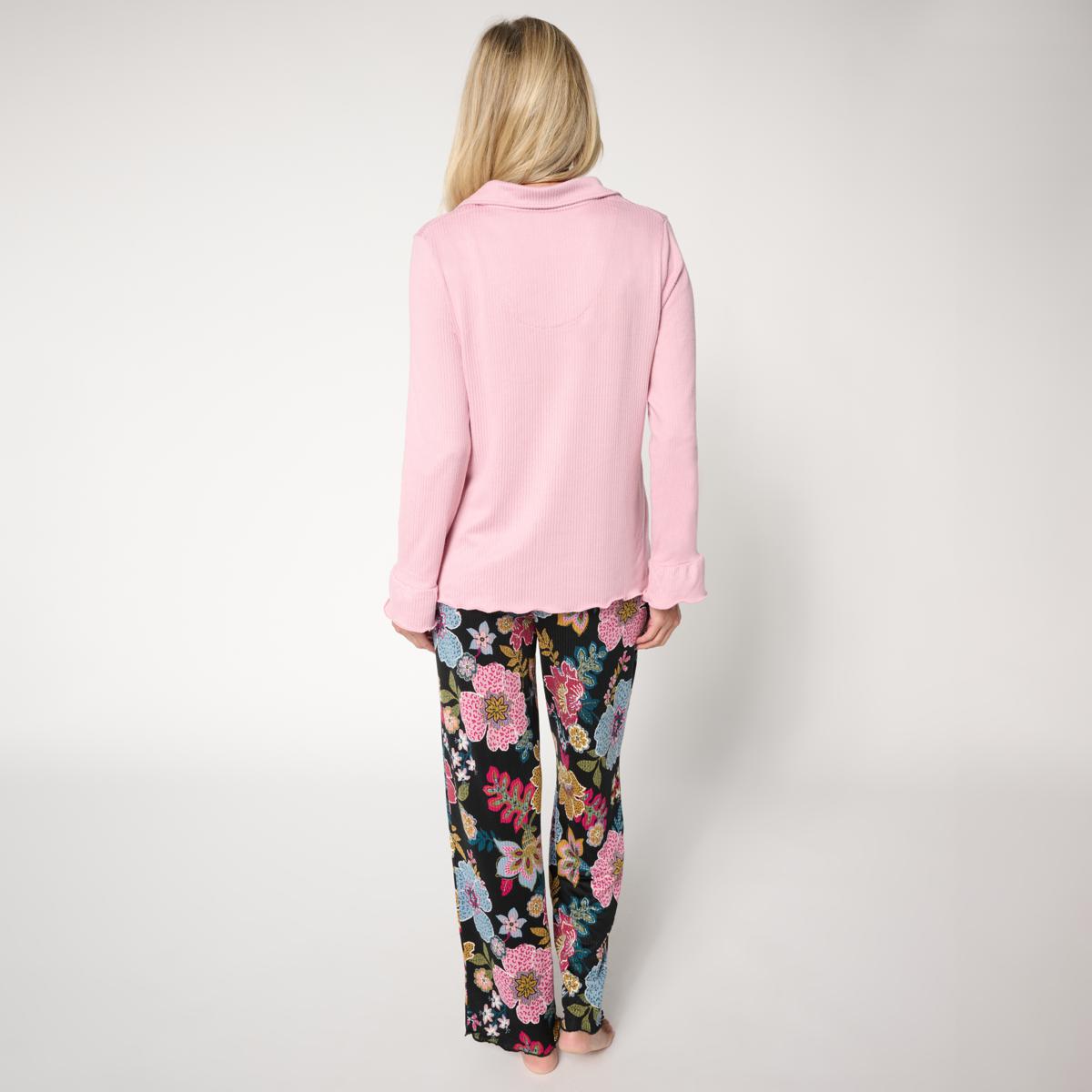 Comfort Code 2-piece Hacci Ribbed Knit PJ Set | HSN